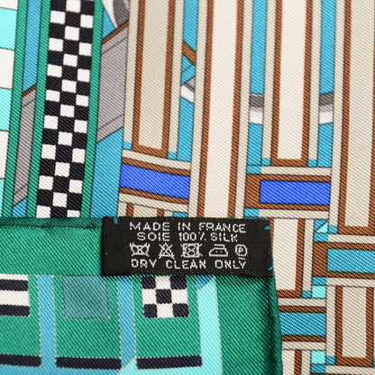 Hermes Silk Brides Et Gris Gris Scarf 90 Marine Turquoise Bleu 6 of 6