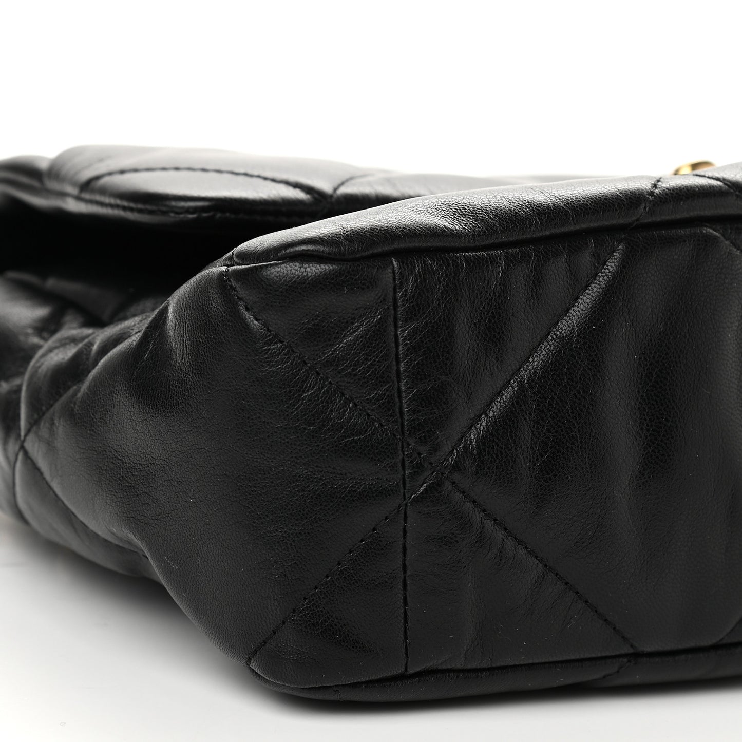 Goatskin Quilted Large Chanel 19 Flap Black
