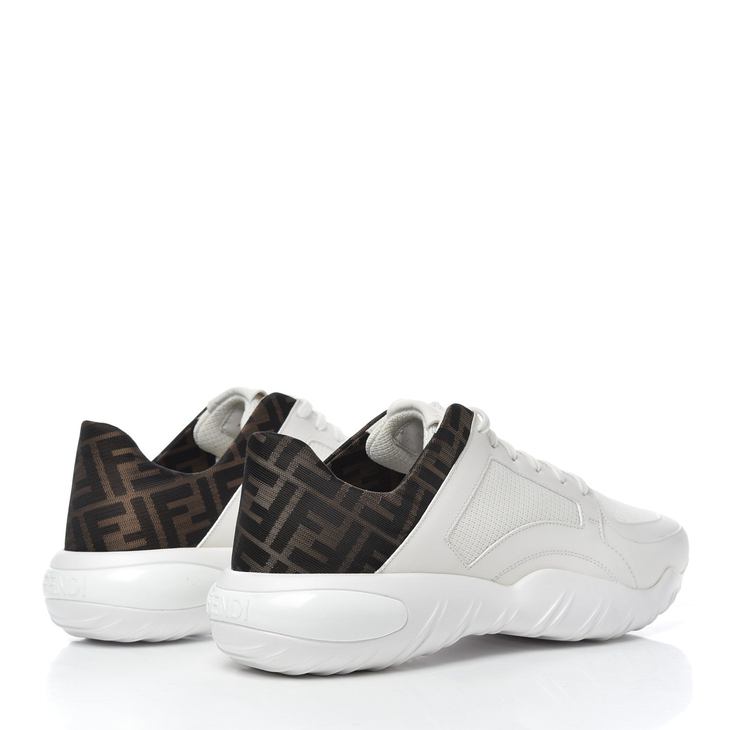 Fendi Vitello Technical Mesh FF Mens Sneakers 12 Ultra White Maya Black 4 of 9