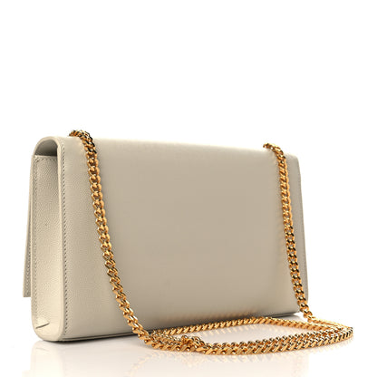 Saint Laurent Grain De Poudre Medium Classic Monogram Kate Satchel Blanc Vintage 3 of 8