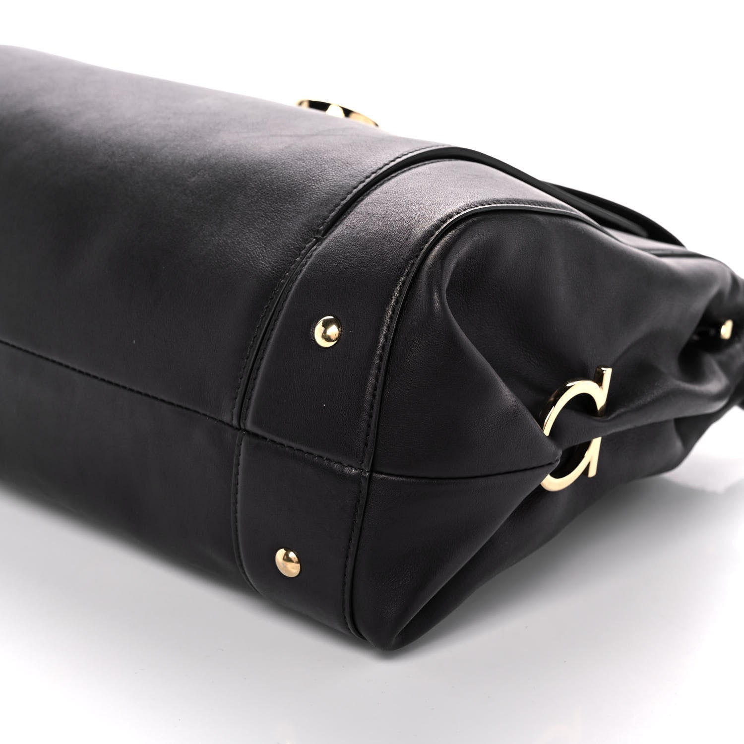 Salvatore Ferragamo Calfskin Sofia Shoulder Bag Black 11 of 11