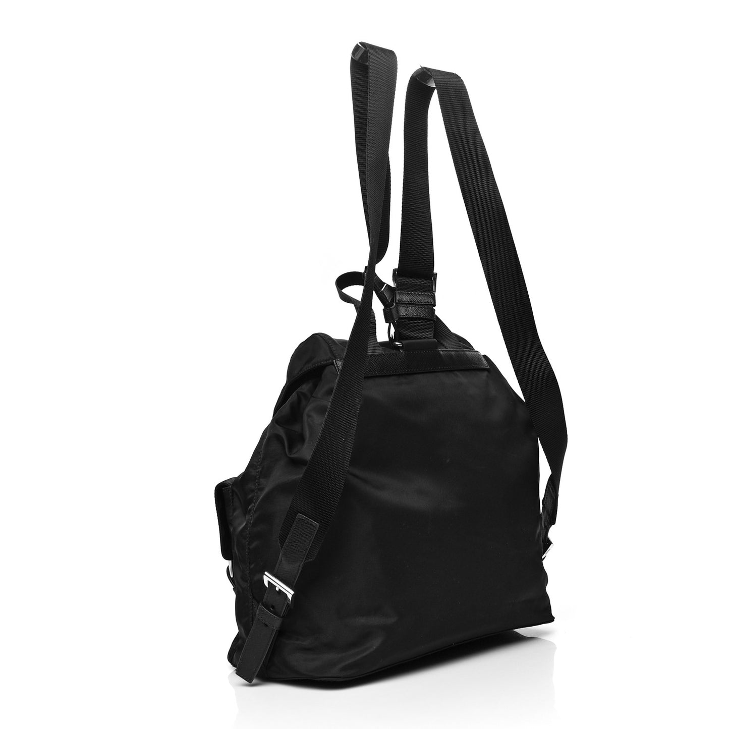 Tessuto Nylon Saffiano Medium Backpack Black