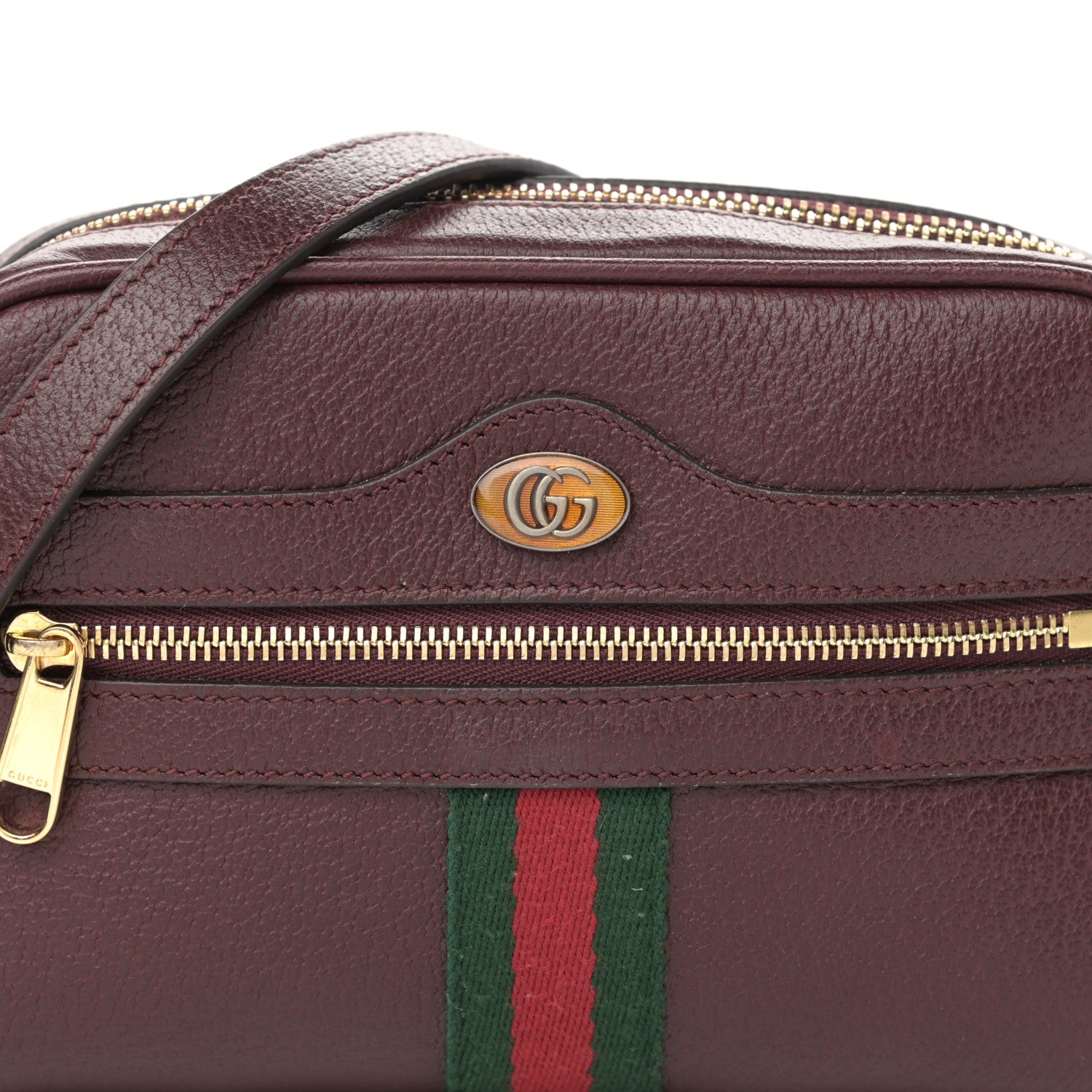 Gucci Calfskin Web Mini Ophidia Shoulder Bag Vintage Bordeaux 8 of 11