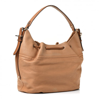 MCM Calfskin Ottomar Drawstring Shoulder Bag Beige 2 of 4