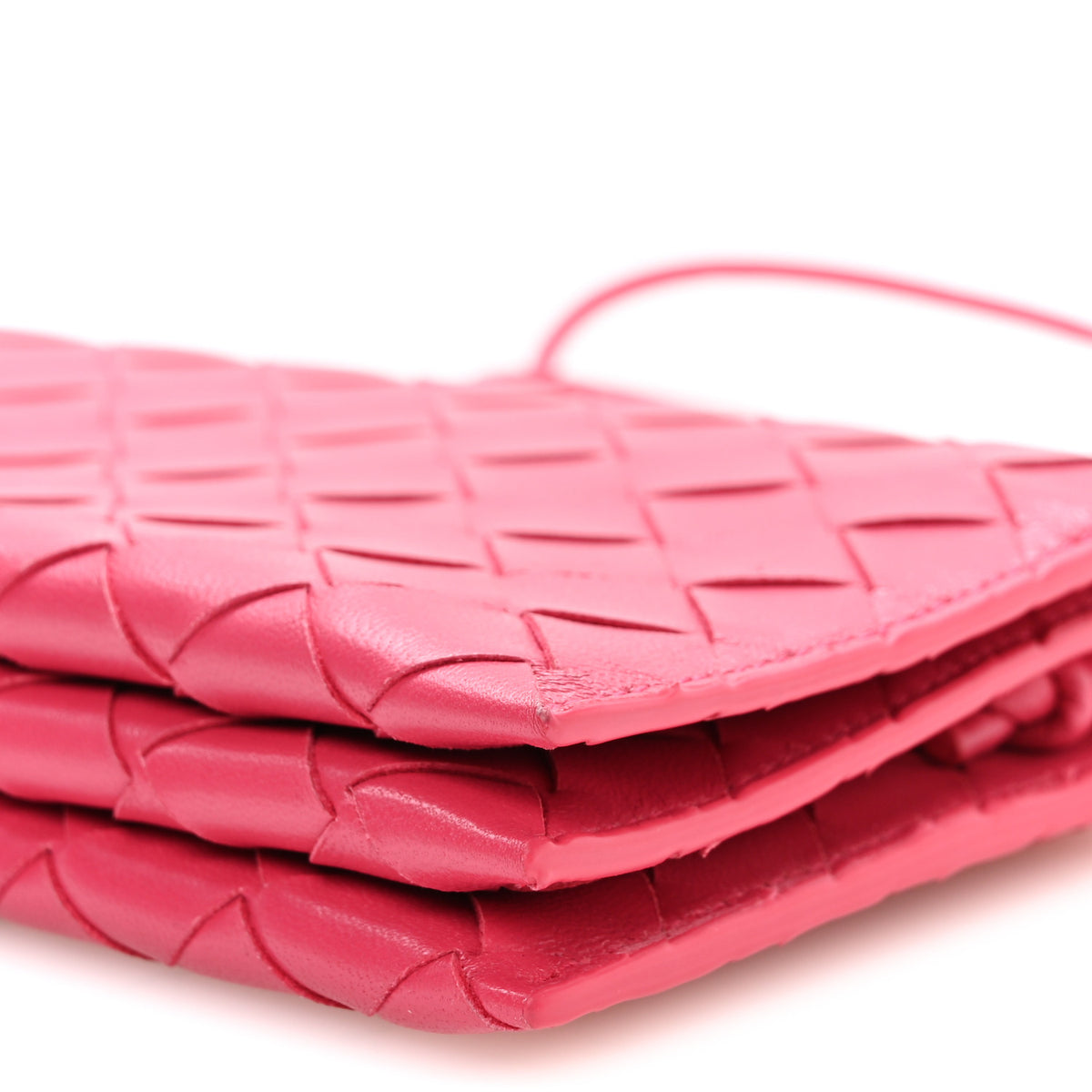 Bottega Veneta Nappa Intrecciato Wallet On Strap Cranberry 10 of 10