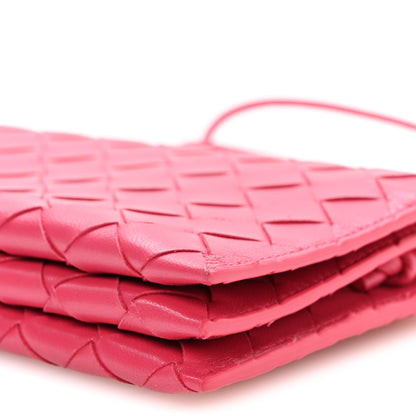 Bottega Veneta Nappa Intrecciato Wallet On Strap Cranberry 10 of 10