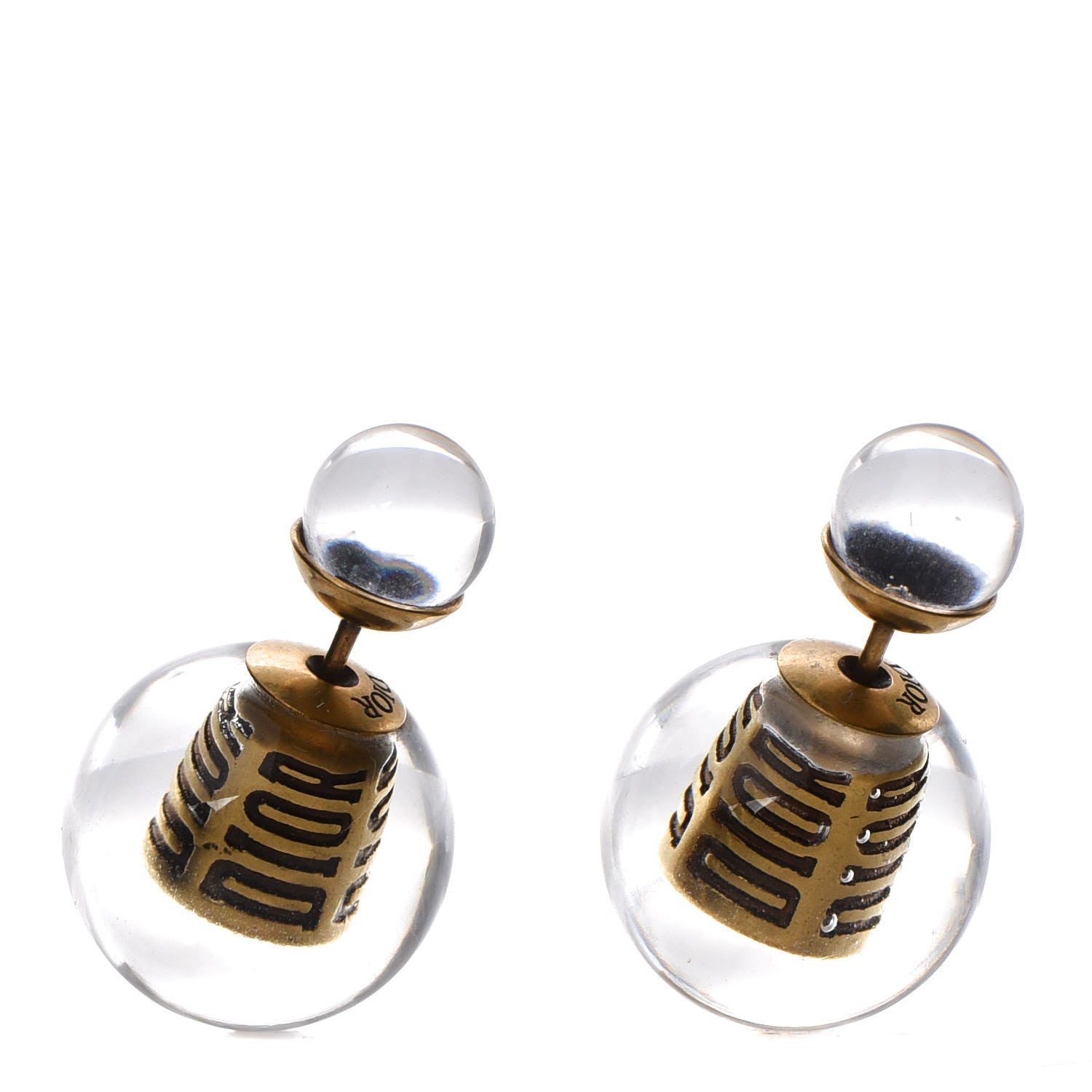 Christian Dior Mise En Dior Tribal Earrings Transluscent Gold 1 of 5