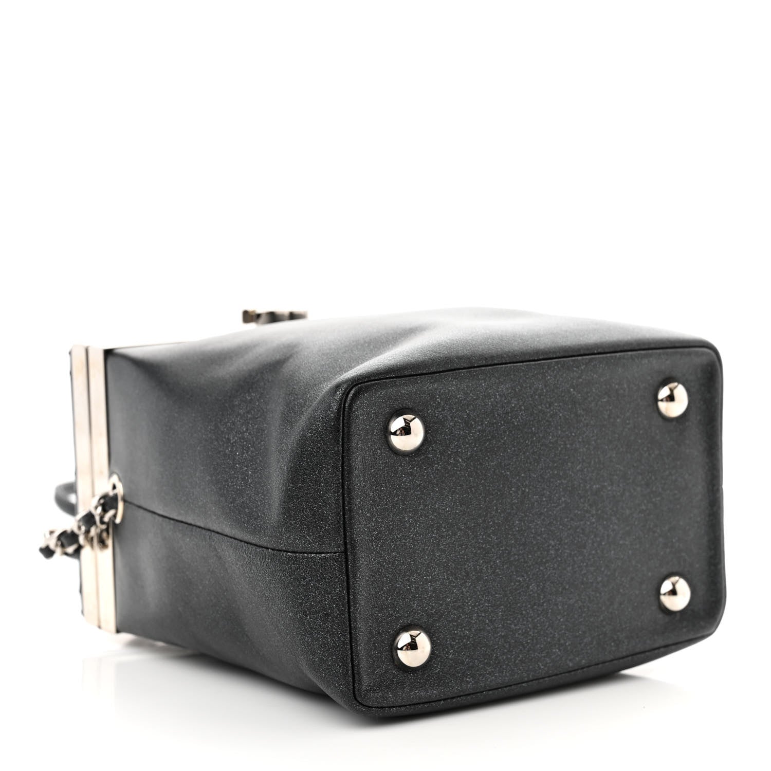 Chanel Metallic Lambskin Quilted CC Vanity With Chain Black 4 of 11