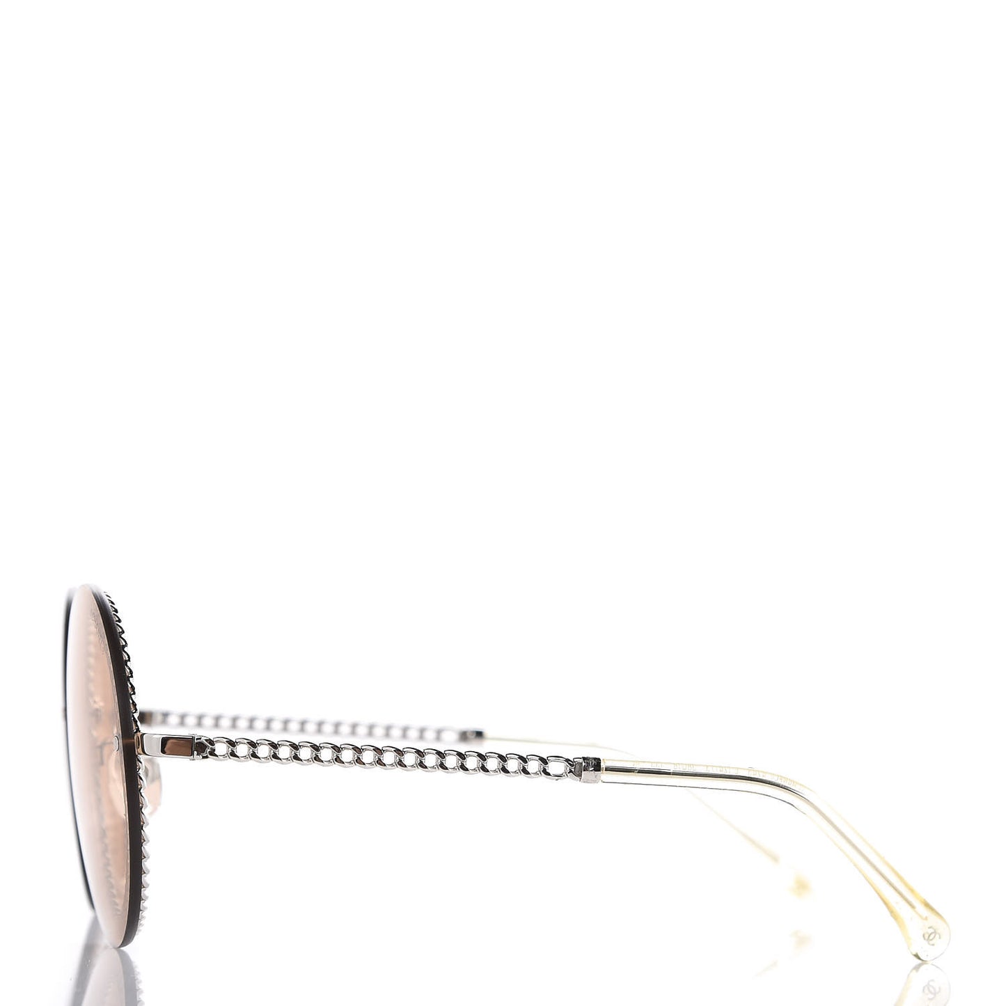 Chain Round Sunglasses 4245 Brown Gold