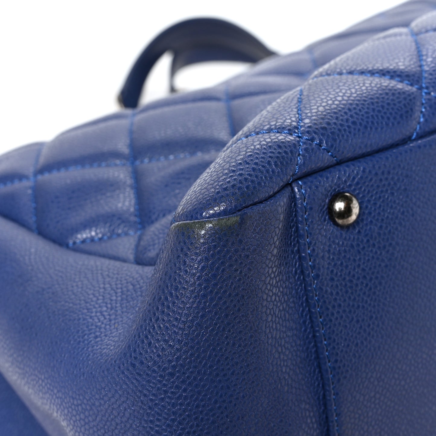 Caviar Quilted XXL Grand Shopping Tote GST Navy Blue