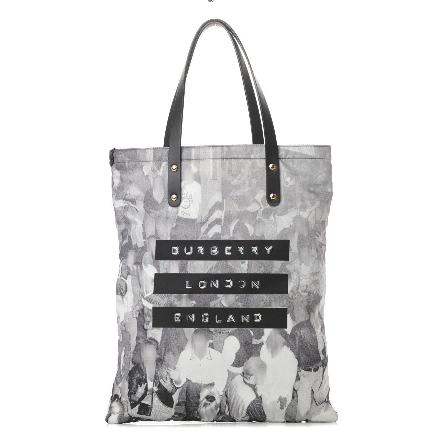 Burberry Nylon London Montage Print Flat Tote Bag Black 1 of 11