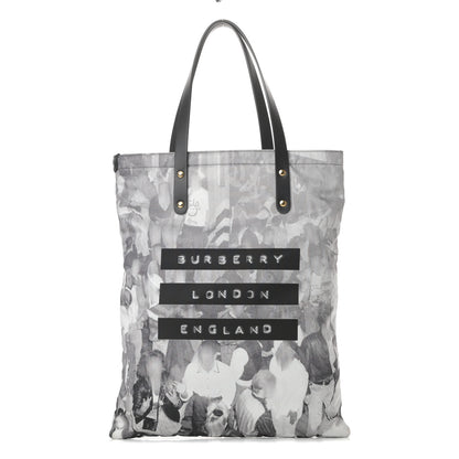 Burberry Nylon London Montage Print Flat Tote Bag Black 1 of 11