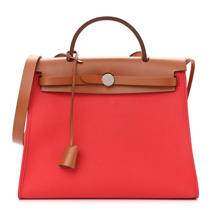 Hermes Vache Hunter Toile Herbag Zip 31 PM Bougainvillea 3 of 13