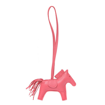 Hermes Milo Lambskin Grigri Rodeo Horse Bag Charm PM Rose Azalee 1 of 5