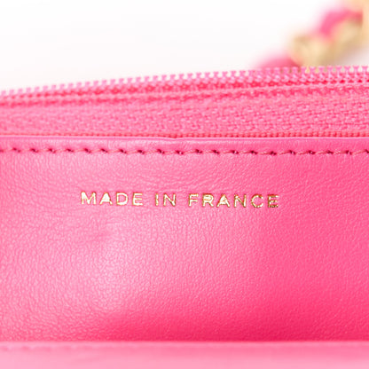 Chanel Lambskin Quilted Chanel 19 Wallet On Chain WOC Dark Pink 7 of 12