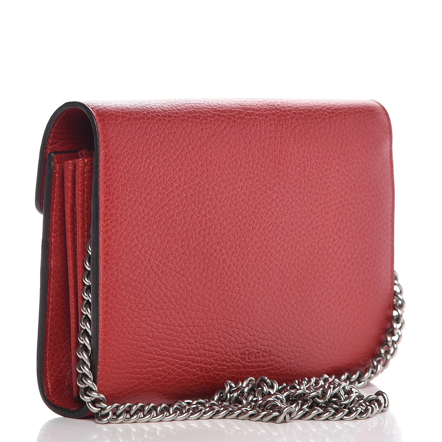 Gucci Calfskin Mini Dionysus Chain Wallet Hibiscus Red 3 of 7