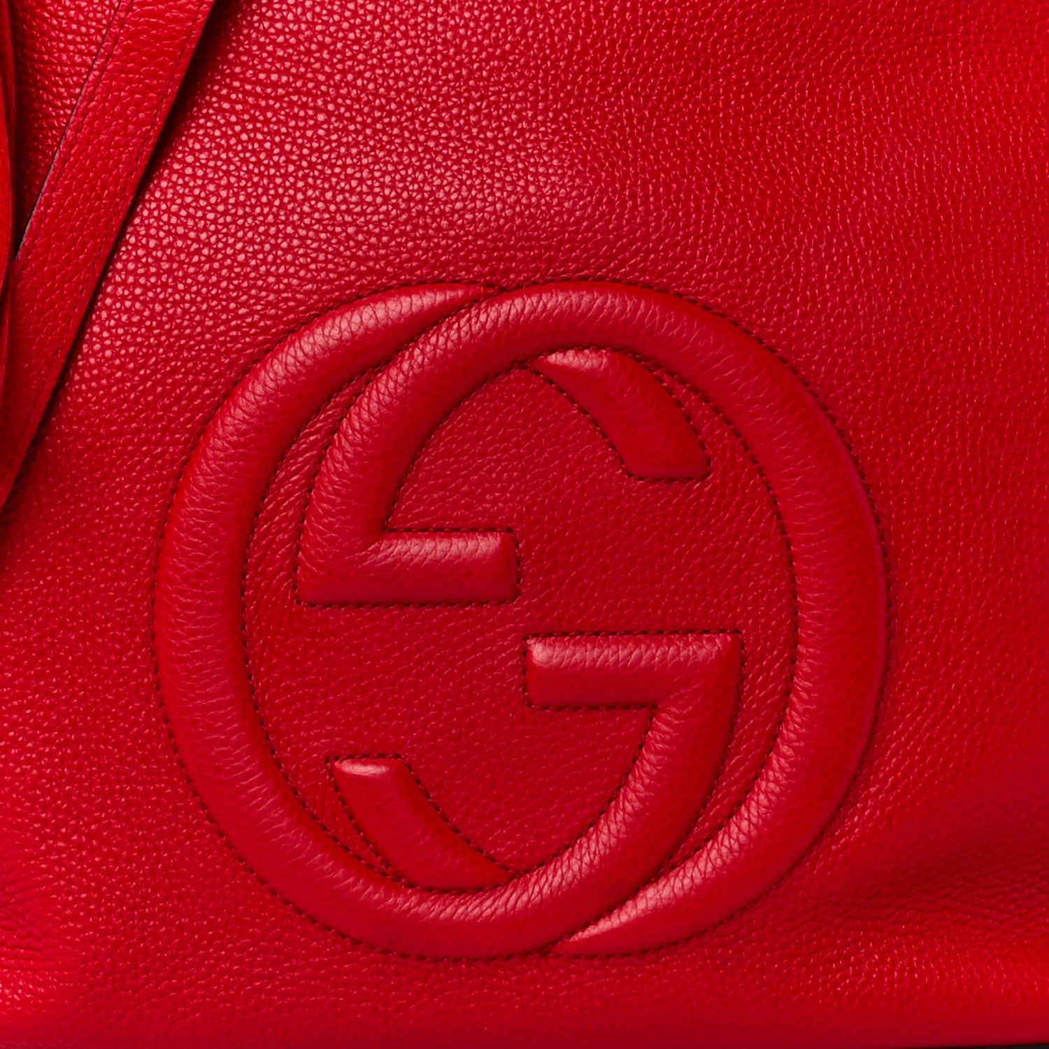 Gucci Pebbled Calfskin Large Soho Hobo Tabasco Red 9 of 11