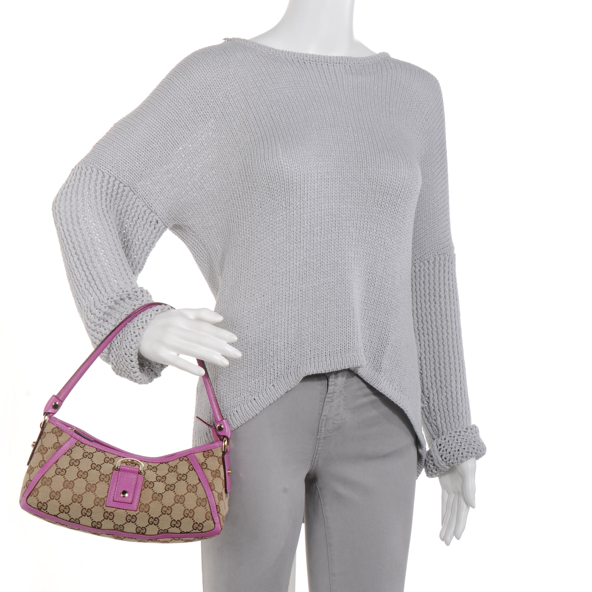 Gucci Monogram Abbey Pochette Fuchsia 2 of 7