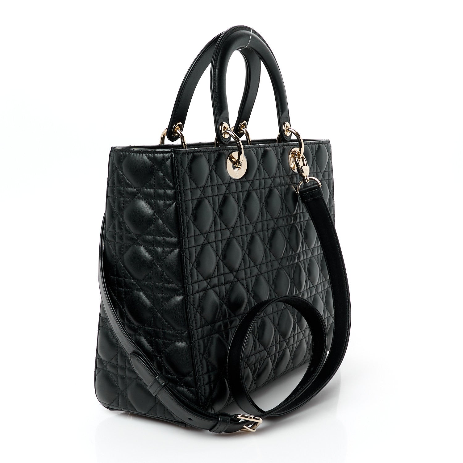 Christian Dior Lambskin Cannage Large Lady Dior Black 3 of 11