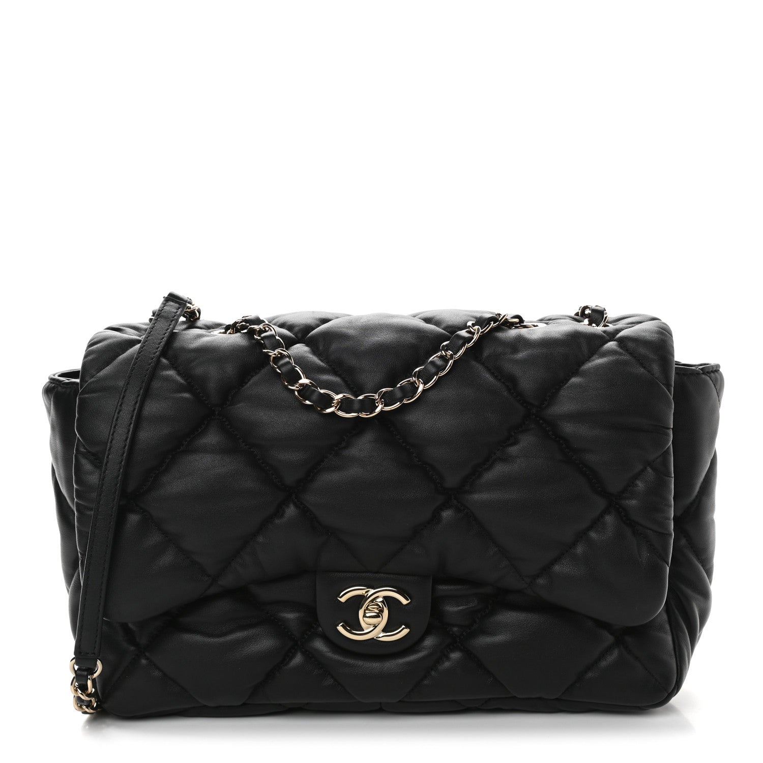 Chanel Calfskin Quilted Large Bubbly Flap Black 1 of 9