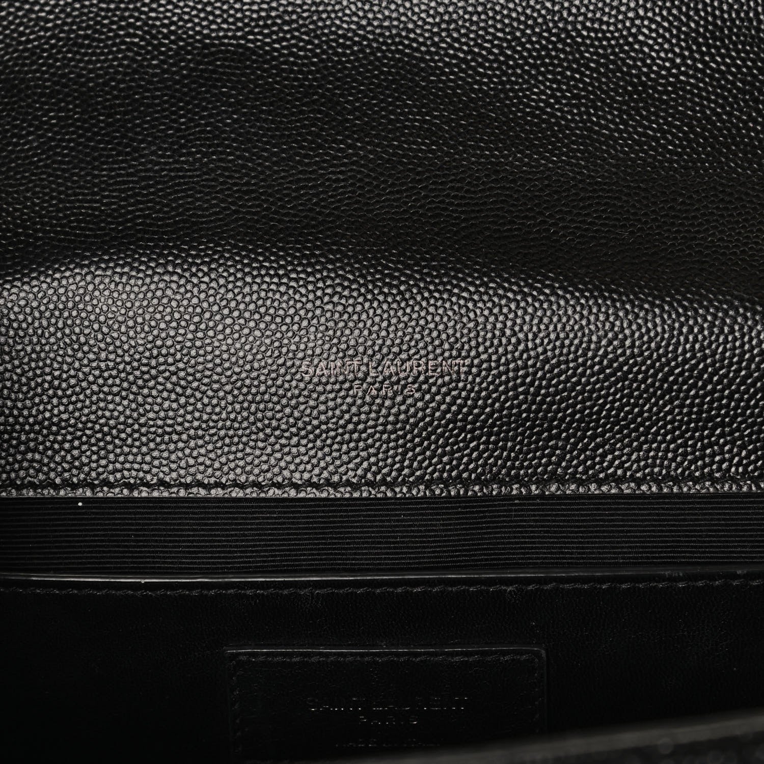 Saint Laurent Grain De Poudre Textured Mixed Matelasse Triquilt Medium Monogram Satchel Black 5 of 10