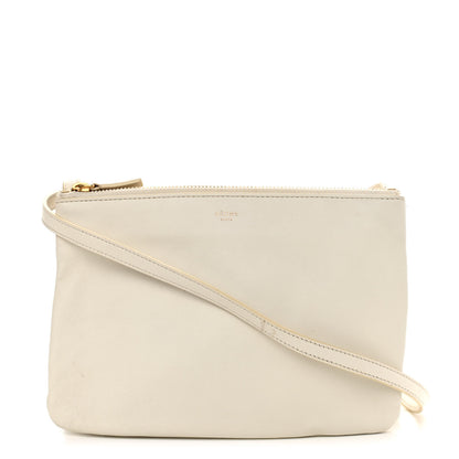 Celine Lambskin Small Trio Crossbody Bag White 1 of 13