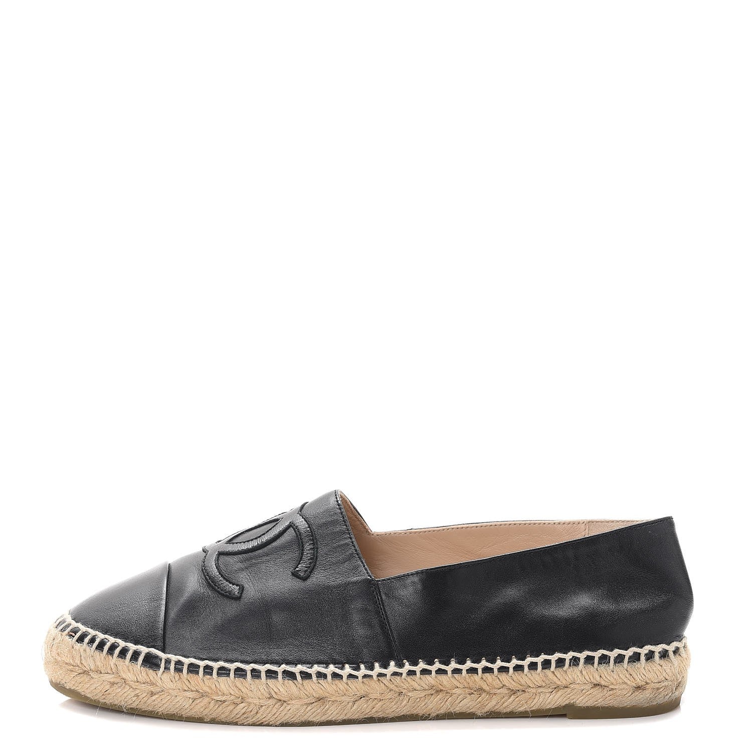 Chanel Lambskin CC Espadrilles 39 Black 1 of 10