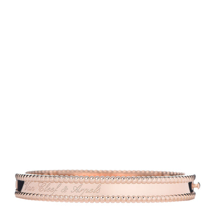 Van Cleef & Arpels 18K Rose Gold Perlee Signature Bangle Bracelet S 1 of 5