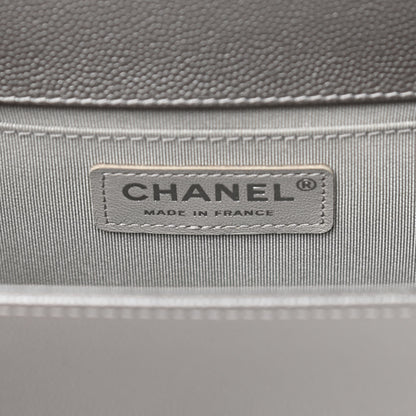 Chanel Metallic Caviar Quilted Medium Boy Flap Silver 6 of 12