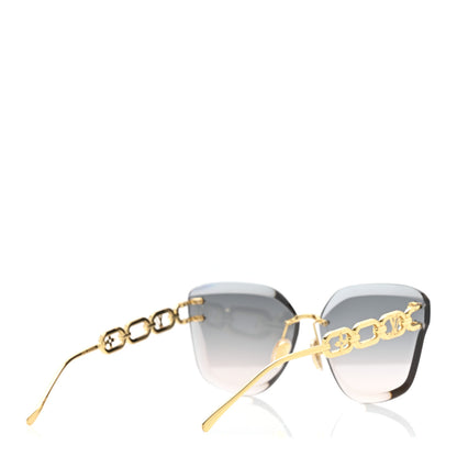 Louis Vuitton Metal Rimless LV Jewel Cat Eye Sunglasses Z1626U Gradient Blue 4 of 9