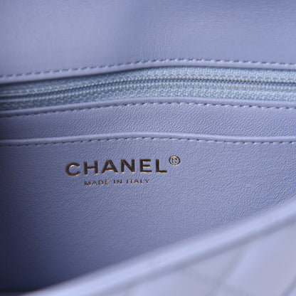 Chanel Lambskin Quilted Mini Rectangular Flap Light Blue 8 of 11