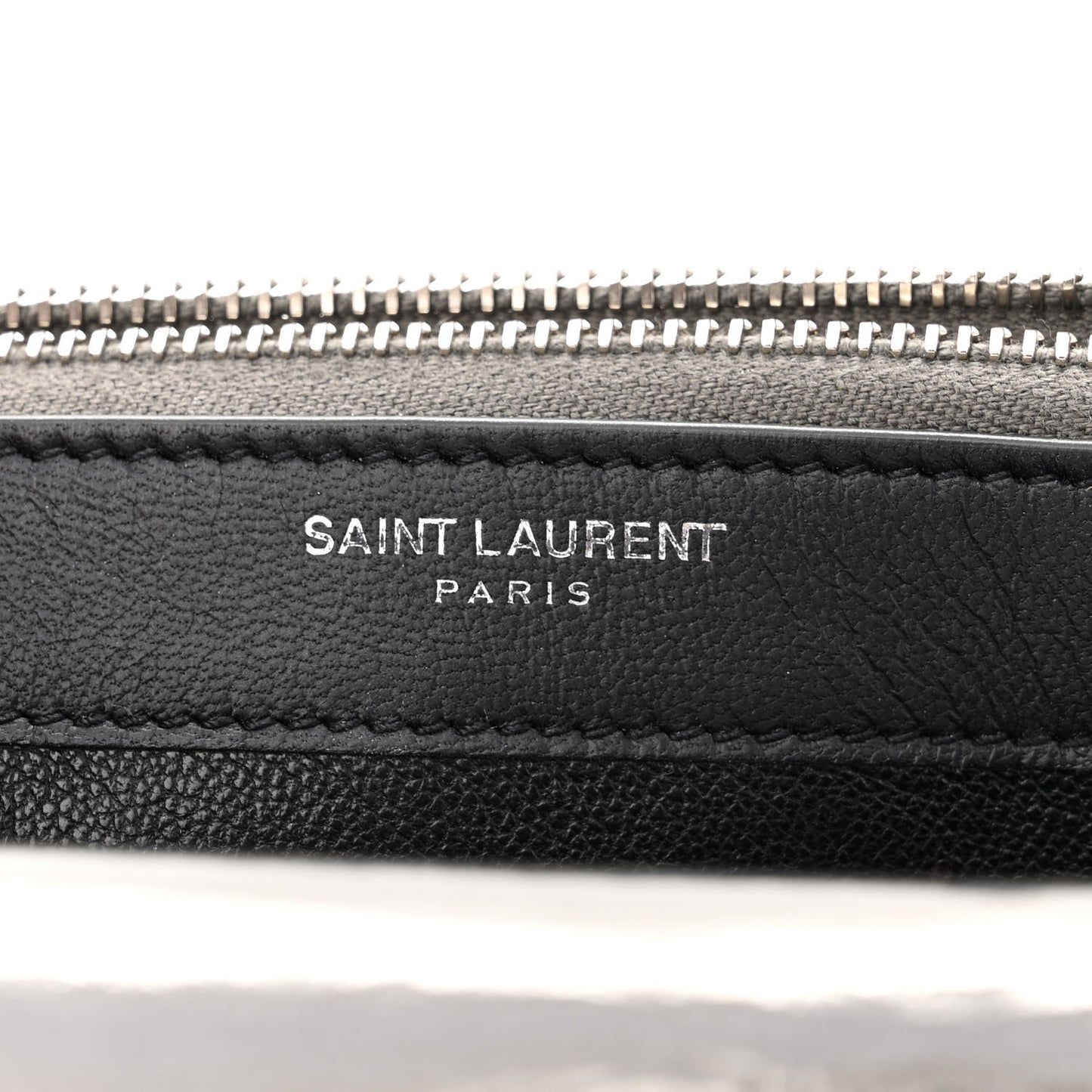 Metallic Crackled Calfskin Kate Monogram Tassel Chain Wallet Antracite Black