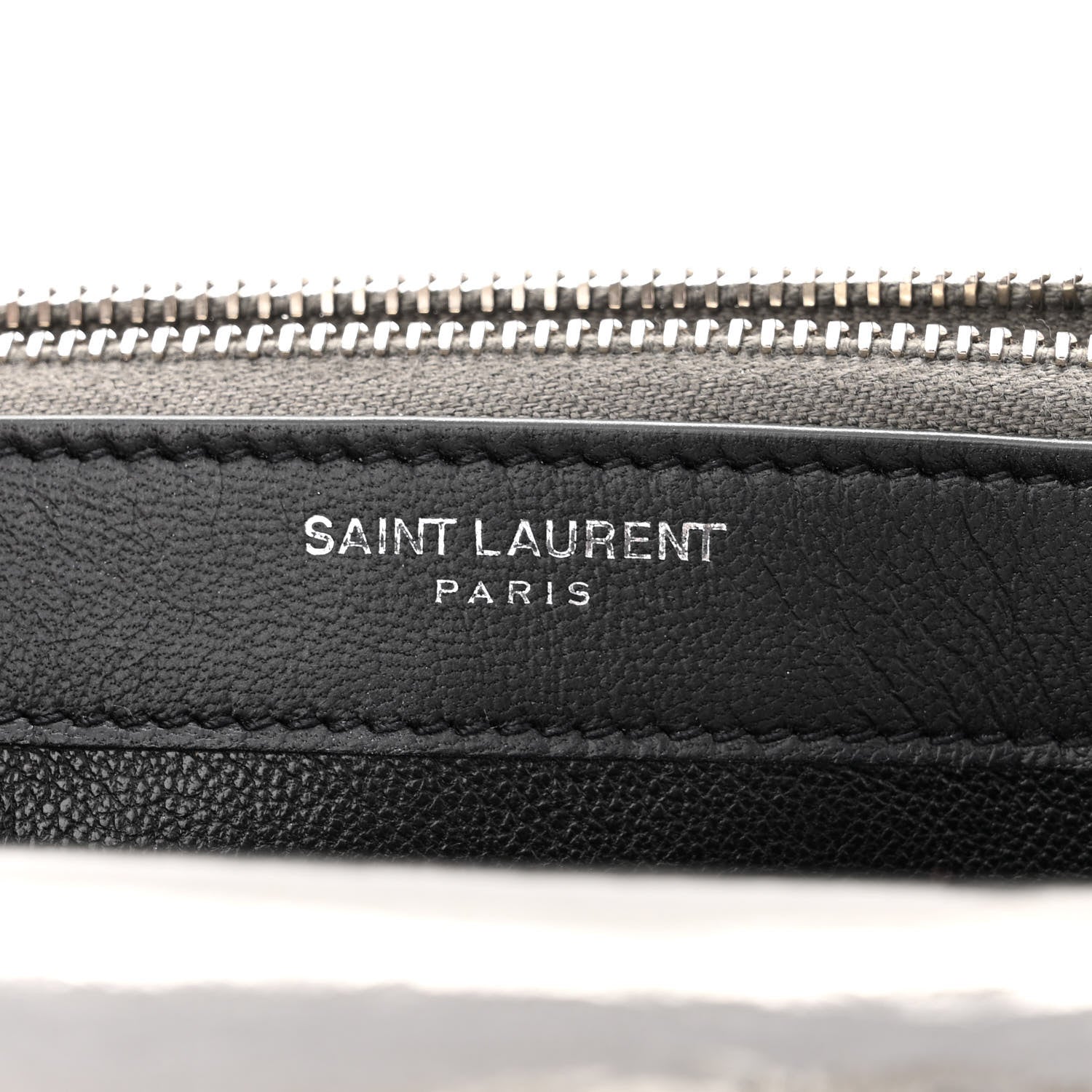 Saint Laurent Metallic Crackled Calfskin Kate Monogram Tassel Chain Wallet Antracite Black 6 of 16