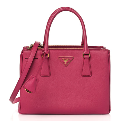 Prada Saffiano Small Galleria Double Zip Tote Fuxia 1 of 8