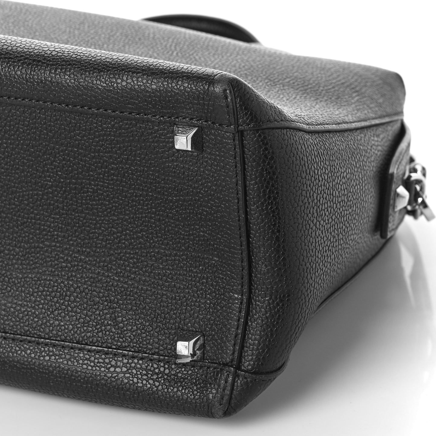 Grained Calfskin Large Ella Boston Black