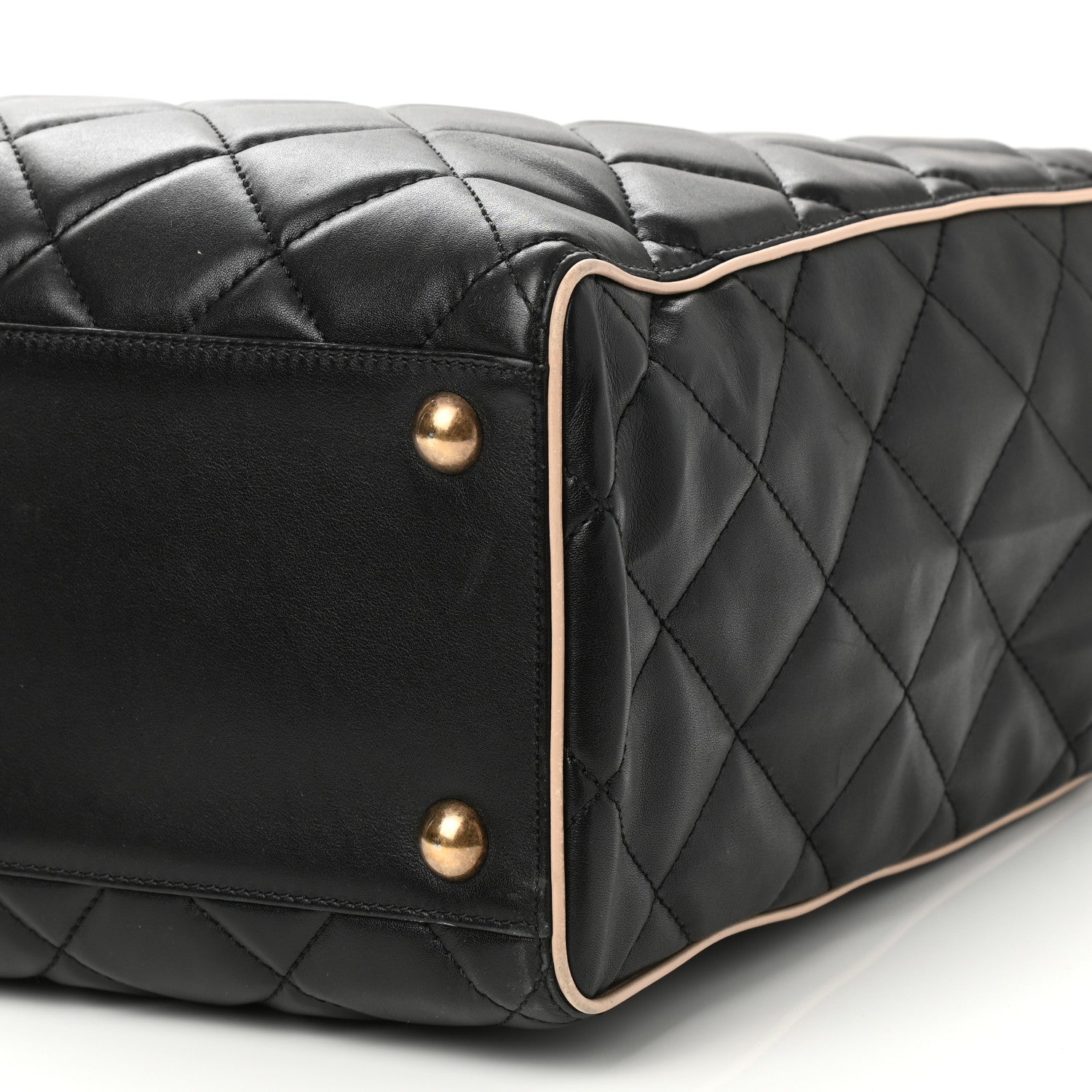 Chanel Lambskin Portobello Tote Black Beige 10 of 10