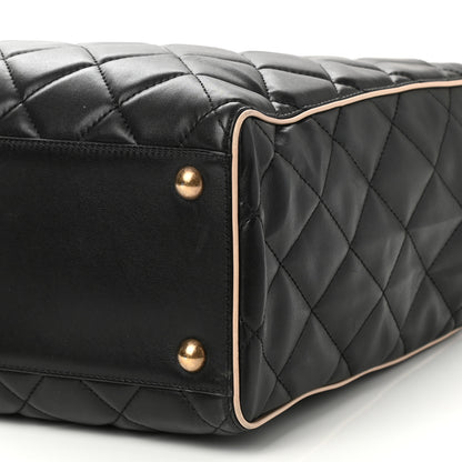 Chanel Lambskin Portobello Tote Black Beige 10 of 10
