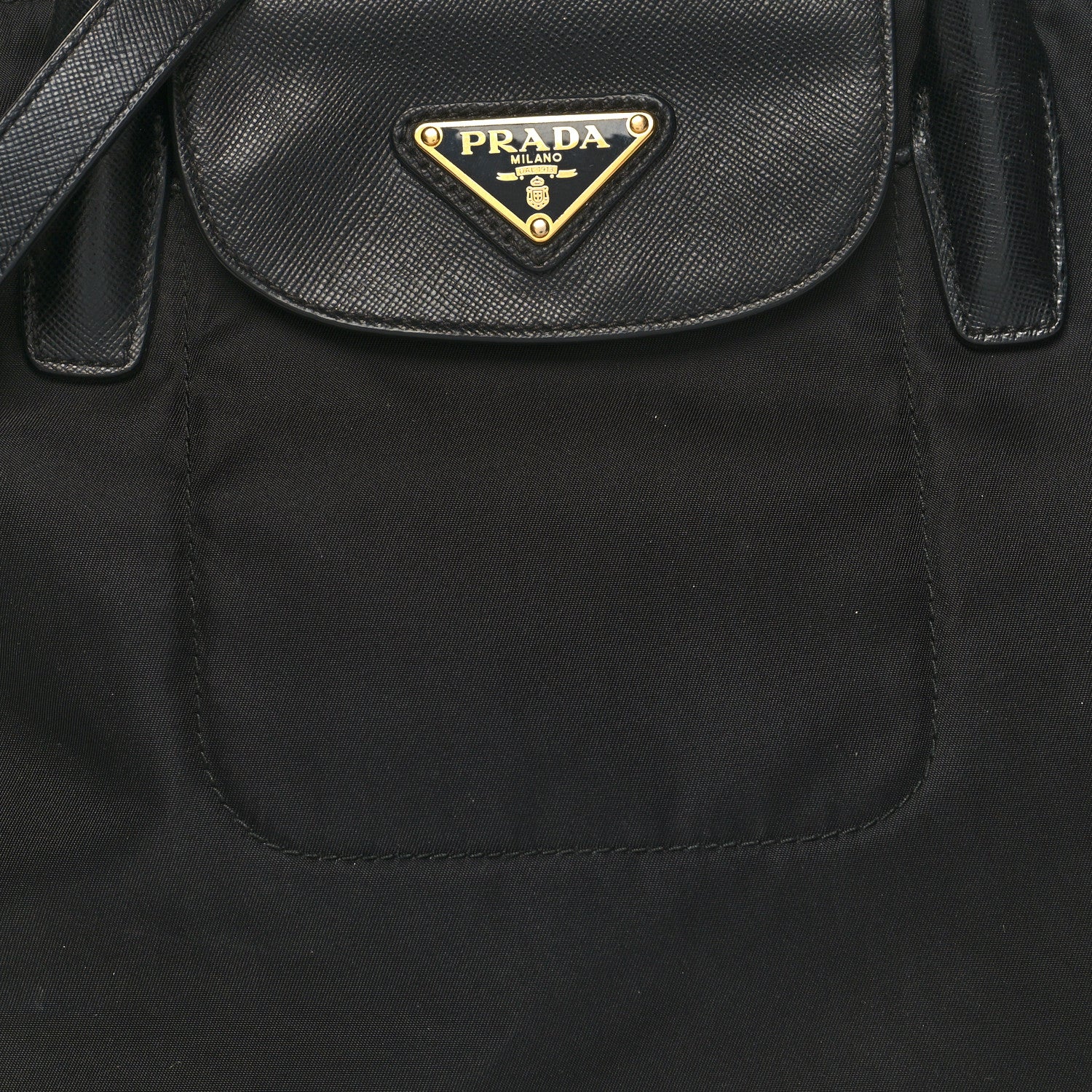 Prada Tessuto Nylon Saffiano Tote Black 7 of 10