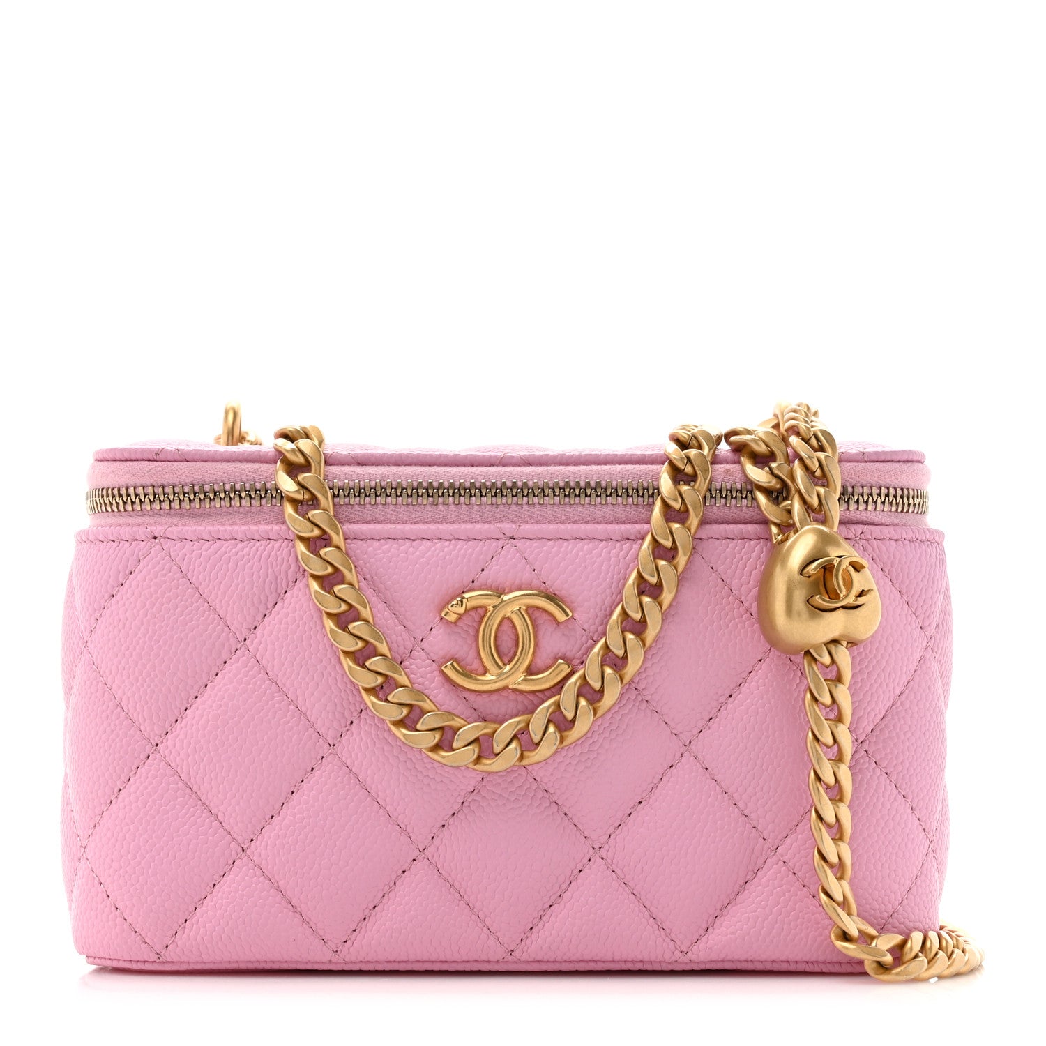 Chanel Caviar Quilted Sweetheart Vanity Case Pink 1 of 11
