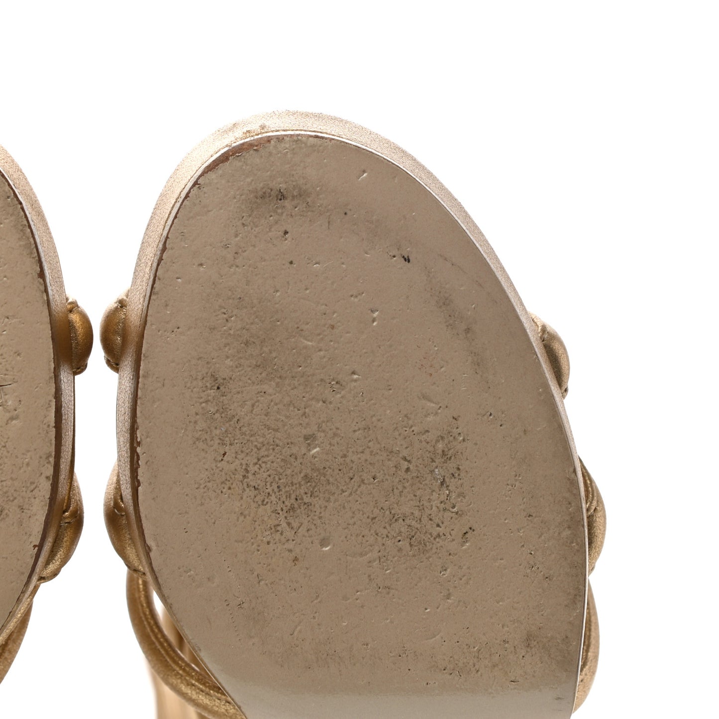 Laminated Lambskin Gladiator Sandals 37 Gold