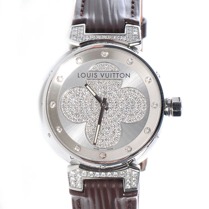 Louis Vuitton Stainless Steel Epi Diamond 34mm Tambour Forever Quartz Watch 1 of 10