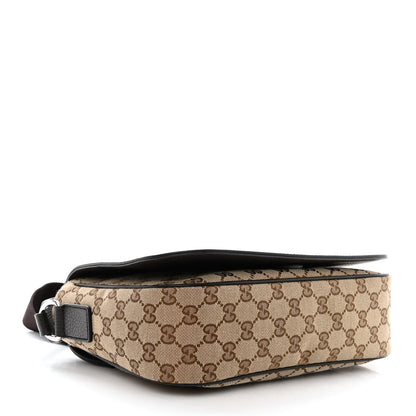 Gucci Monogram Flap Messenger Bag Beige Dark Brown 4 of 10