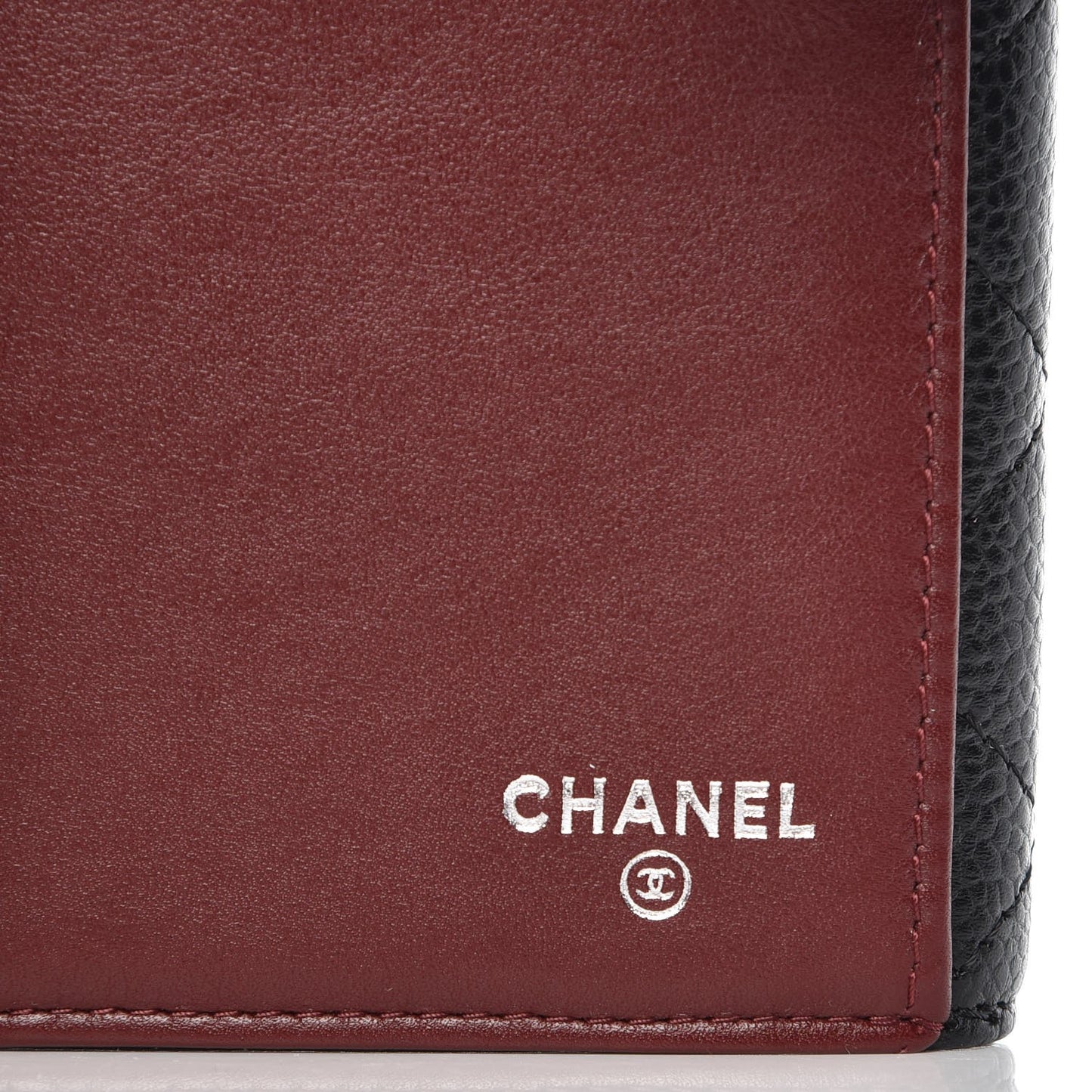 Caviar Quilted CC Long Double Wallet Black