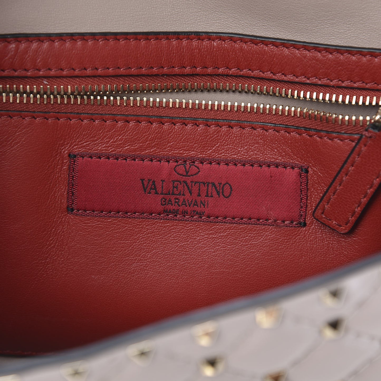 Patent Rockstud Spike Wallet on Chain Poudre