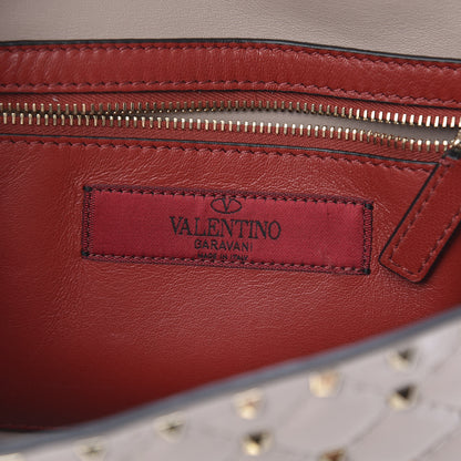 Valentino Garavani Patent Rockstud Spike Wallet on Chain Poudre 5 of 10