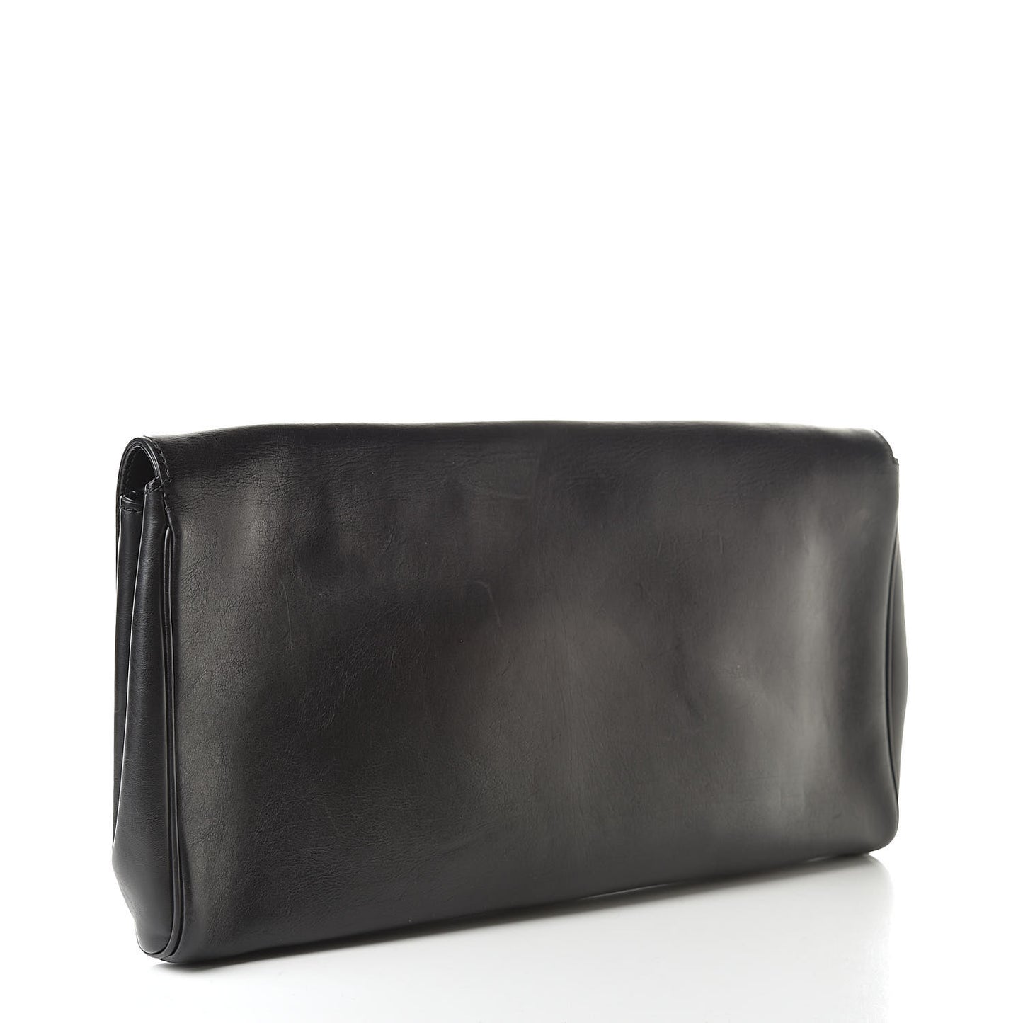 Calfskin Ribot Horse-Heads Clutch Black