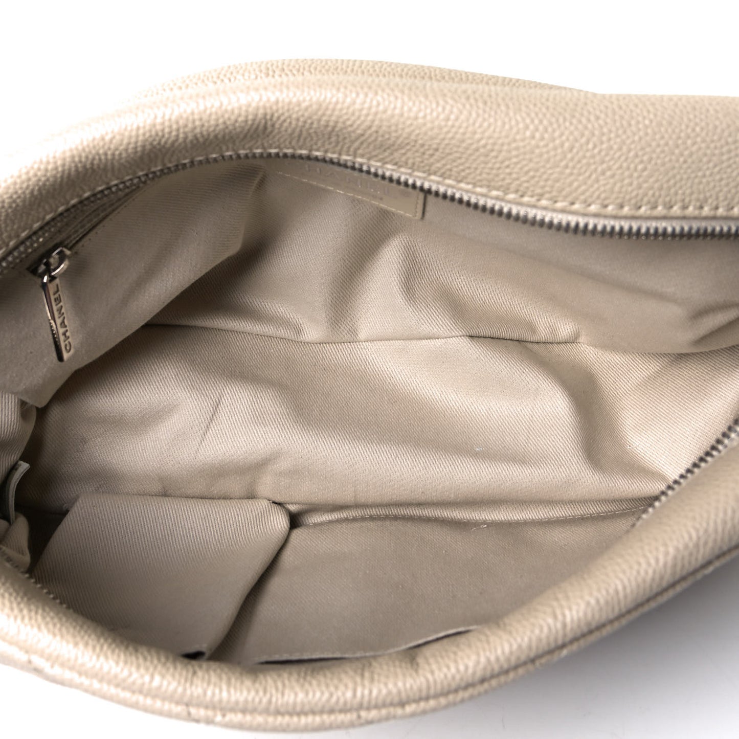 Caviar Quilted Jumbo Easy Flap Beige