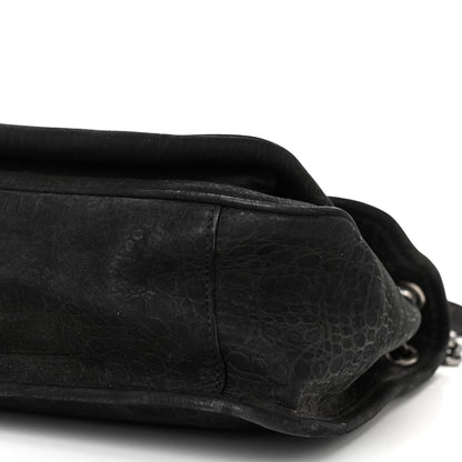 Saint Laurent Nubuck Crocodile Embossed Monogram Medium Niki Chain Satchel Black 10 of 10