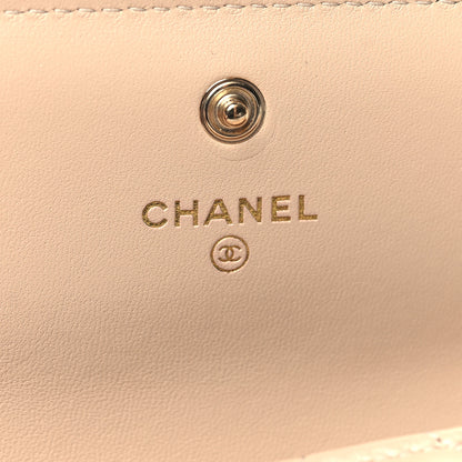 Chanel Lambskin Quilted CC Large Gusset Flap Wallet Beige 6 of 11