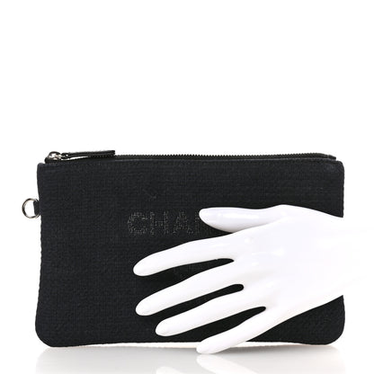 Chanel Mixed Fibers Deauville Pouch Black 2 of 8